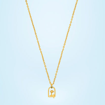 Golden Necklace with a Small Letter on it