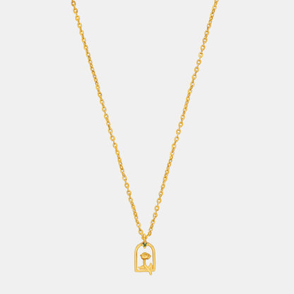 Golden Necklace with a Small Letter on it