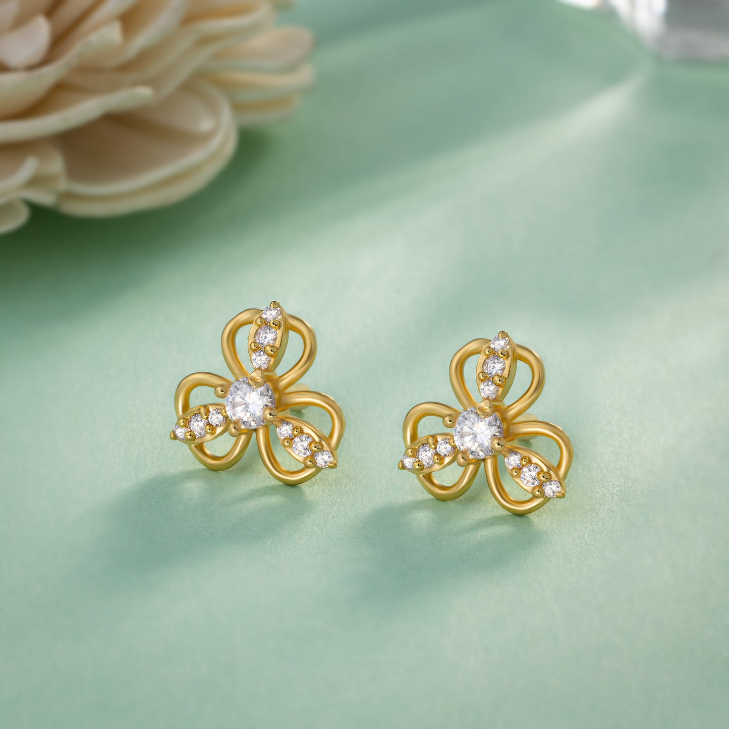 white floral bliss studs