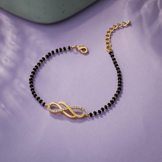 Golden Infinite Mangalsuthra Bracelet