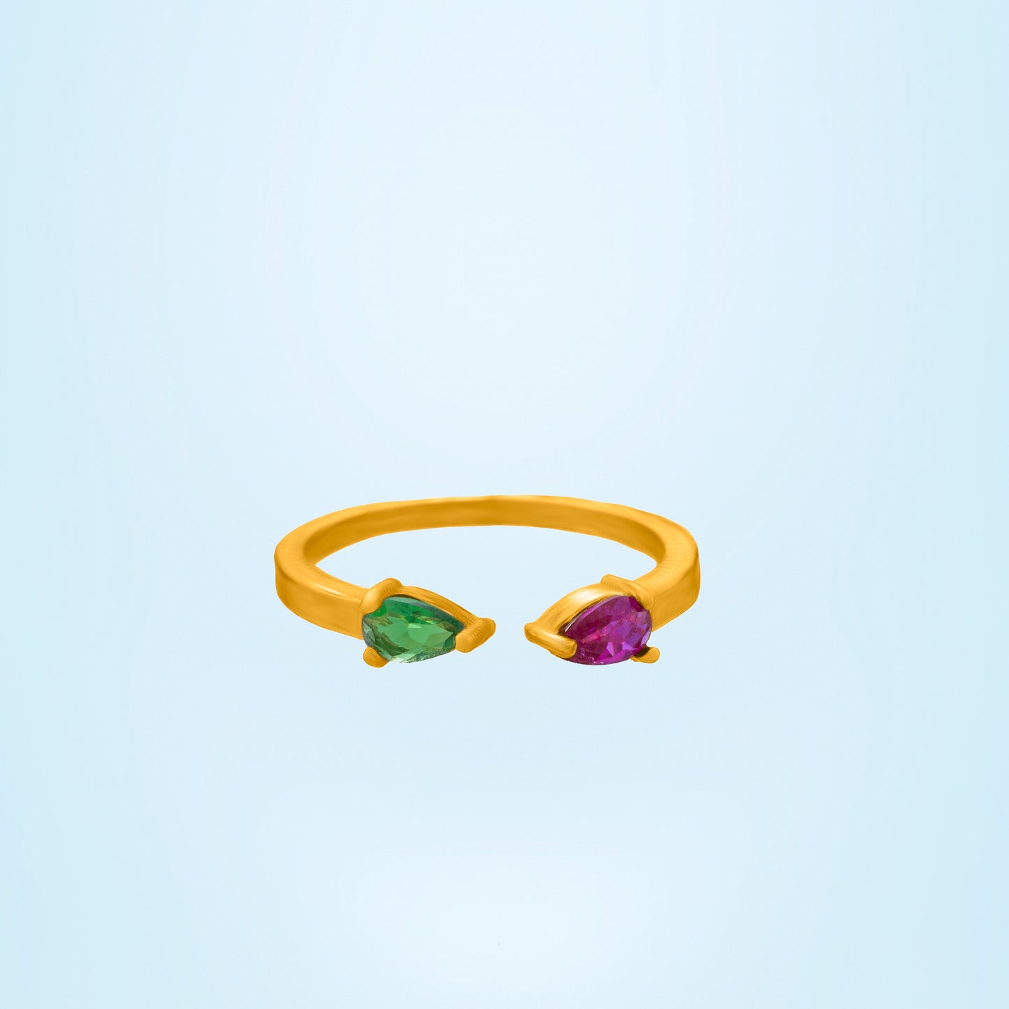 golden ring with a stone and a diamond