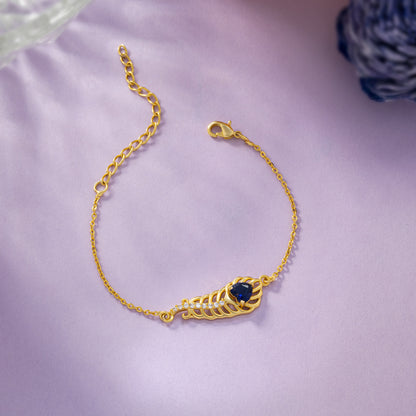 Bracelet_Blue Stone_Golden_1