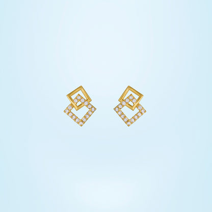 White Radiance Square Studs