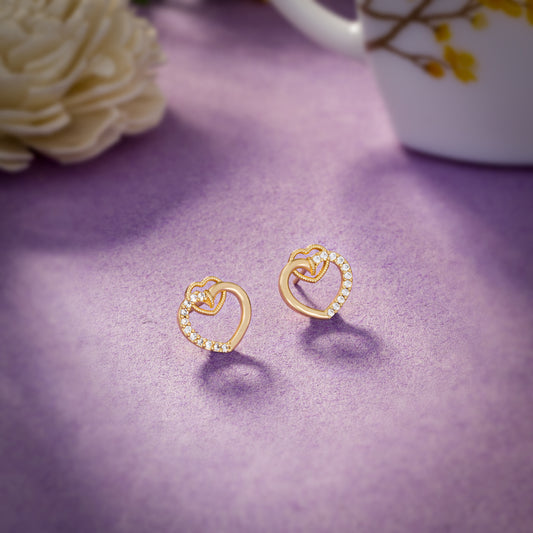 Pair of Golden Earrings with Diamonds