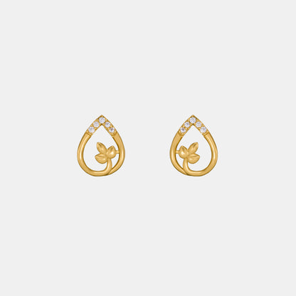 Pair of Golden Earrings with Diamonds