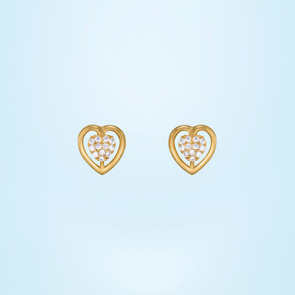 Red Radiant Heart Studs