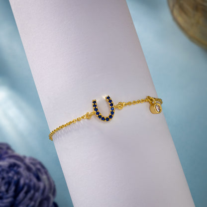 Bracelet_Blue Stone_Golden_2