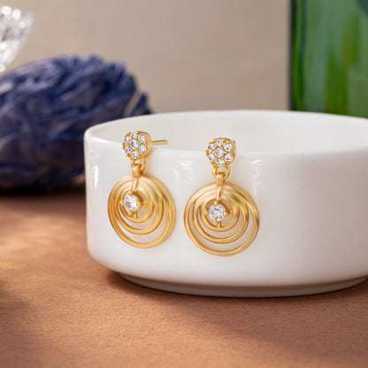 Earrings_White Stone_Golden_1