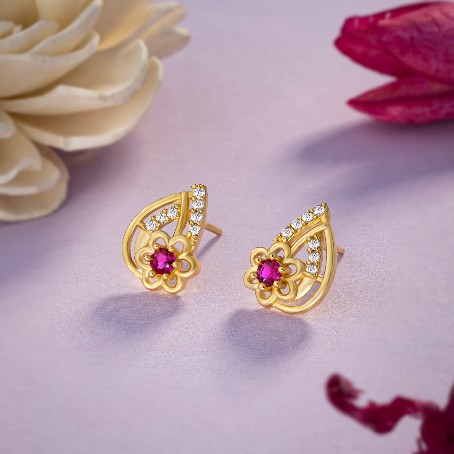 earring_red sone_golden_1