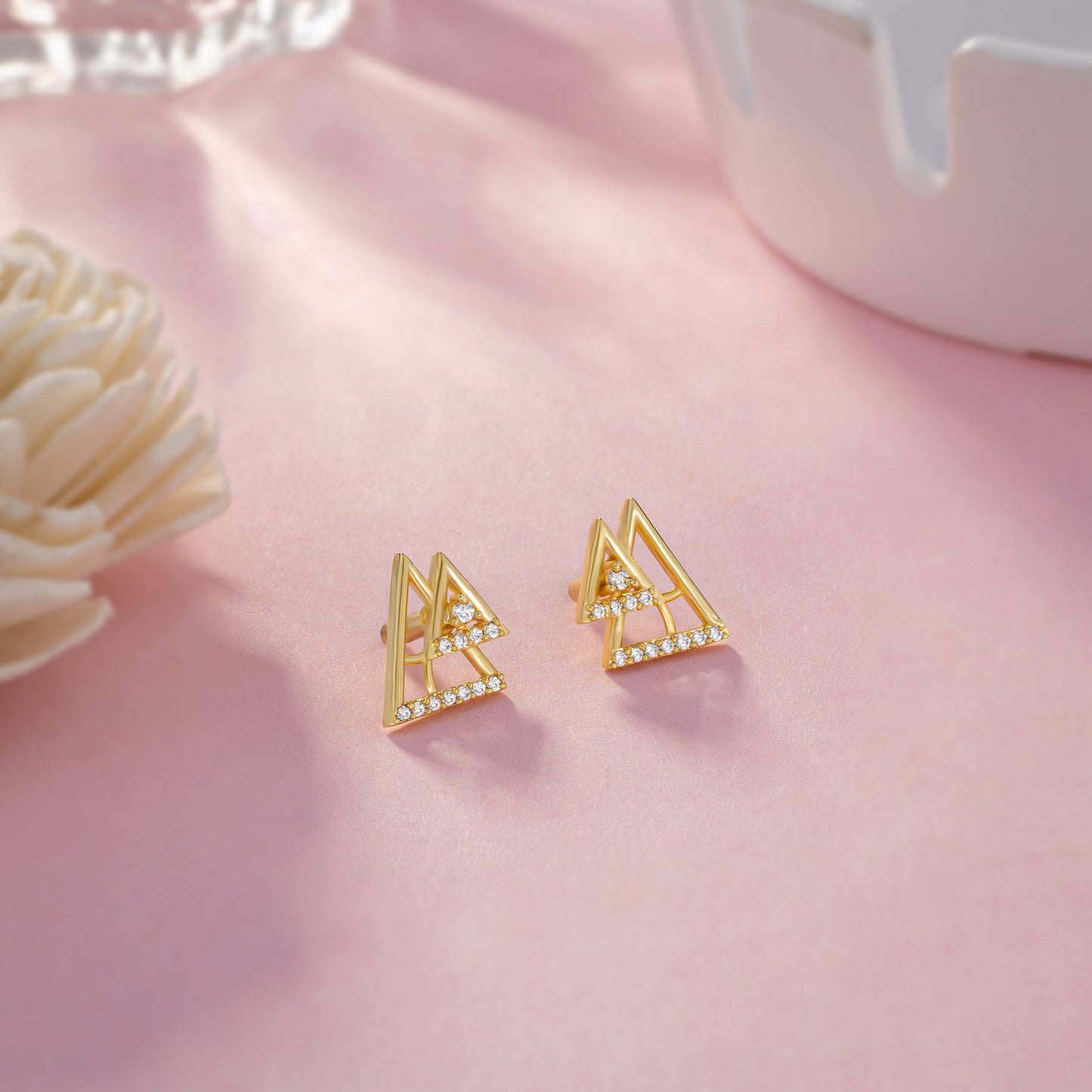 geometric glam studs