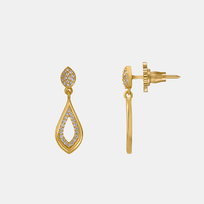 Pair of Golden Earrings with Diamonds