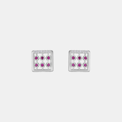 Silver Radiant Grid Studs