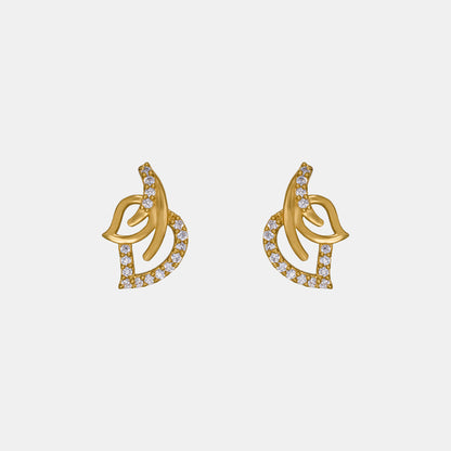 Pair of Golden Earrings with Diamonds