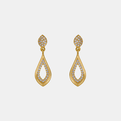 Pair of Golden Earrings with Diamonds