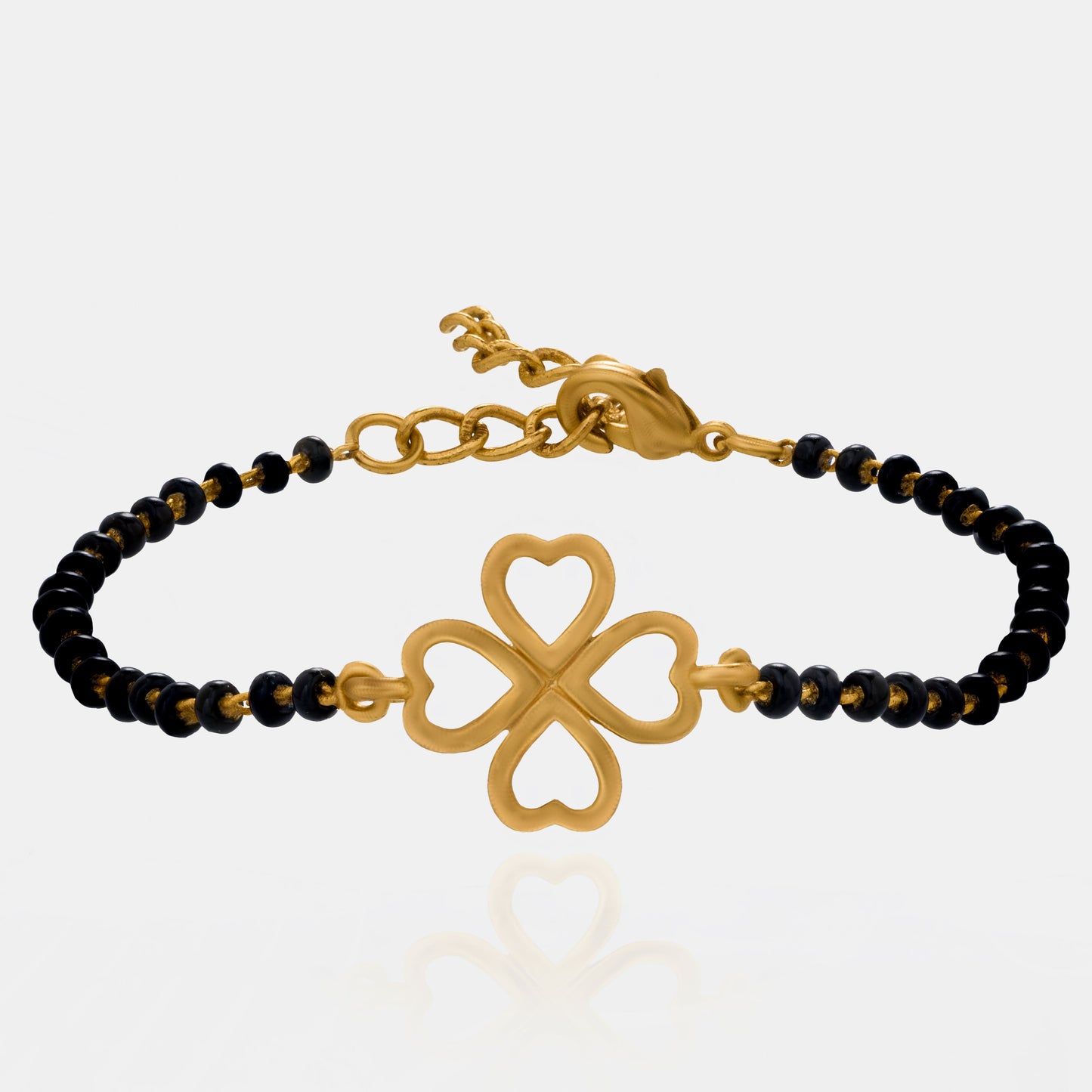 mangalsuthra bracelet with flower hearts