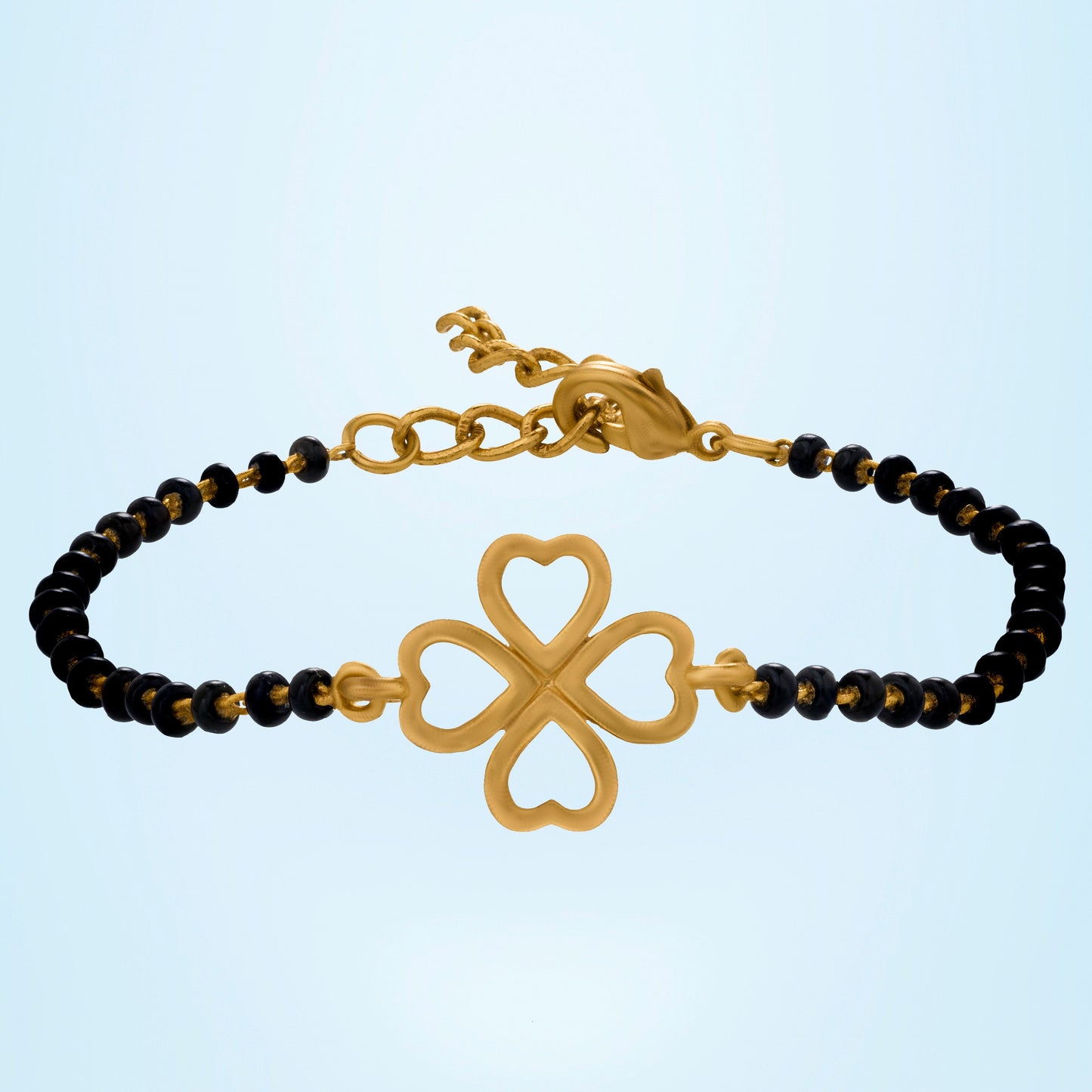 mangalsuthra bracelet with flower hearts