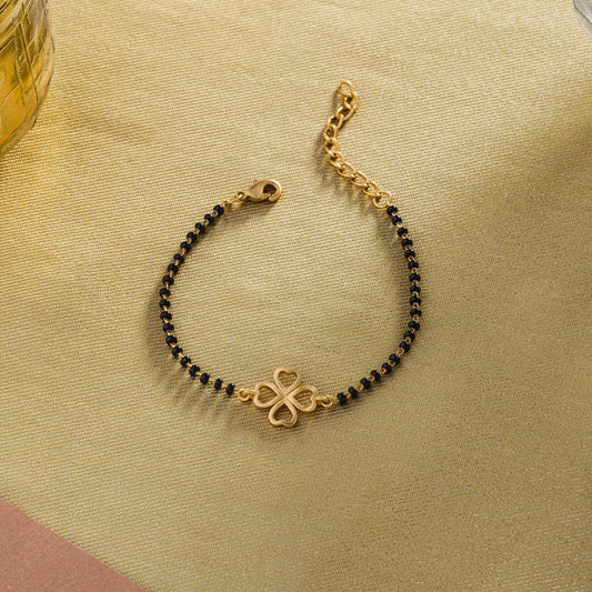 Mangalsuthra Bracelet with Flower Hearts