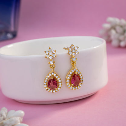 Red Starry Blossom Earring