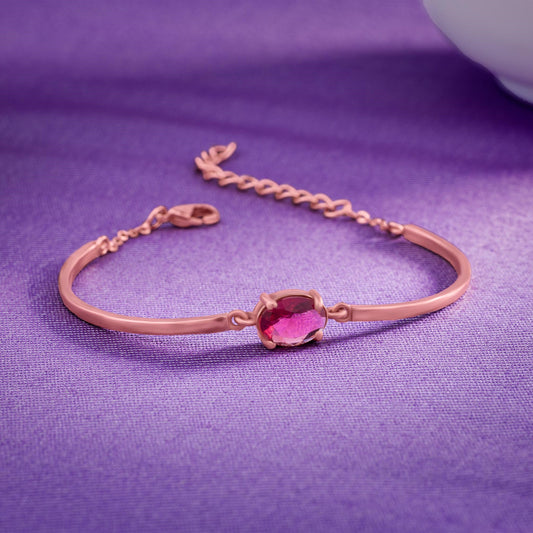 Ruby Red Rose Gold Bracelet