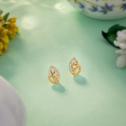 Pair of Golden Earrings with Diamonds