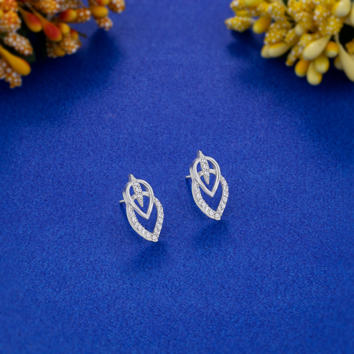 white royal leaf studs