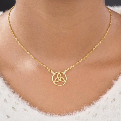 Golden Necklace with a Small Diamond on the Front