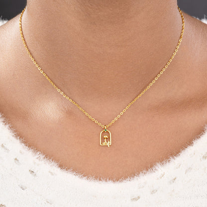 Golden Necklace with a Small Letter on it