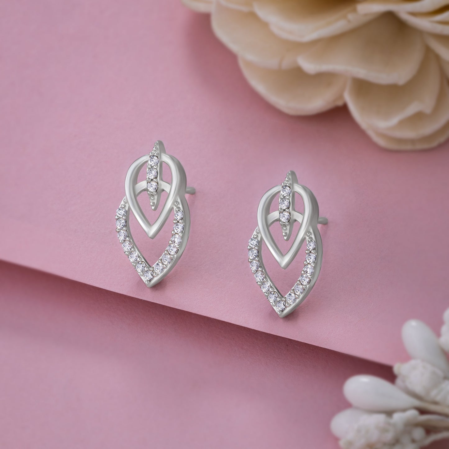 white royal leaf studs