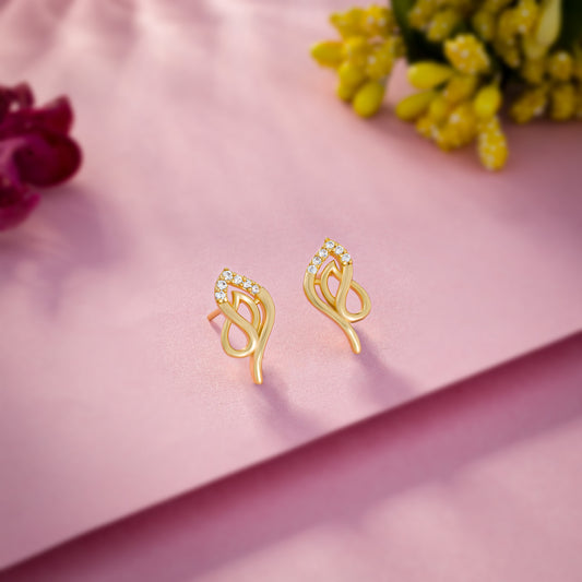 Pair of Golden Earrings with Diamonds