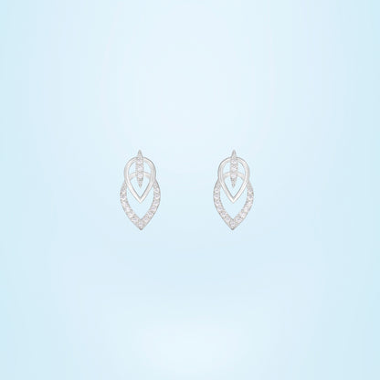 White Royal Leaf Studs