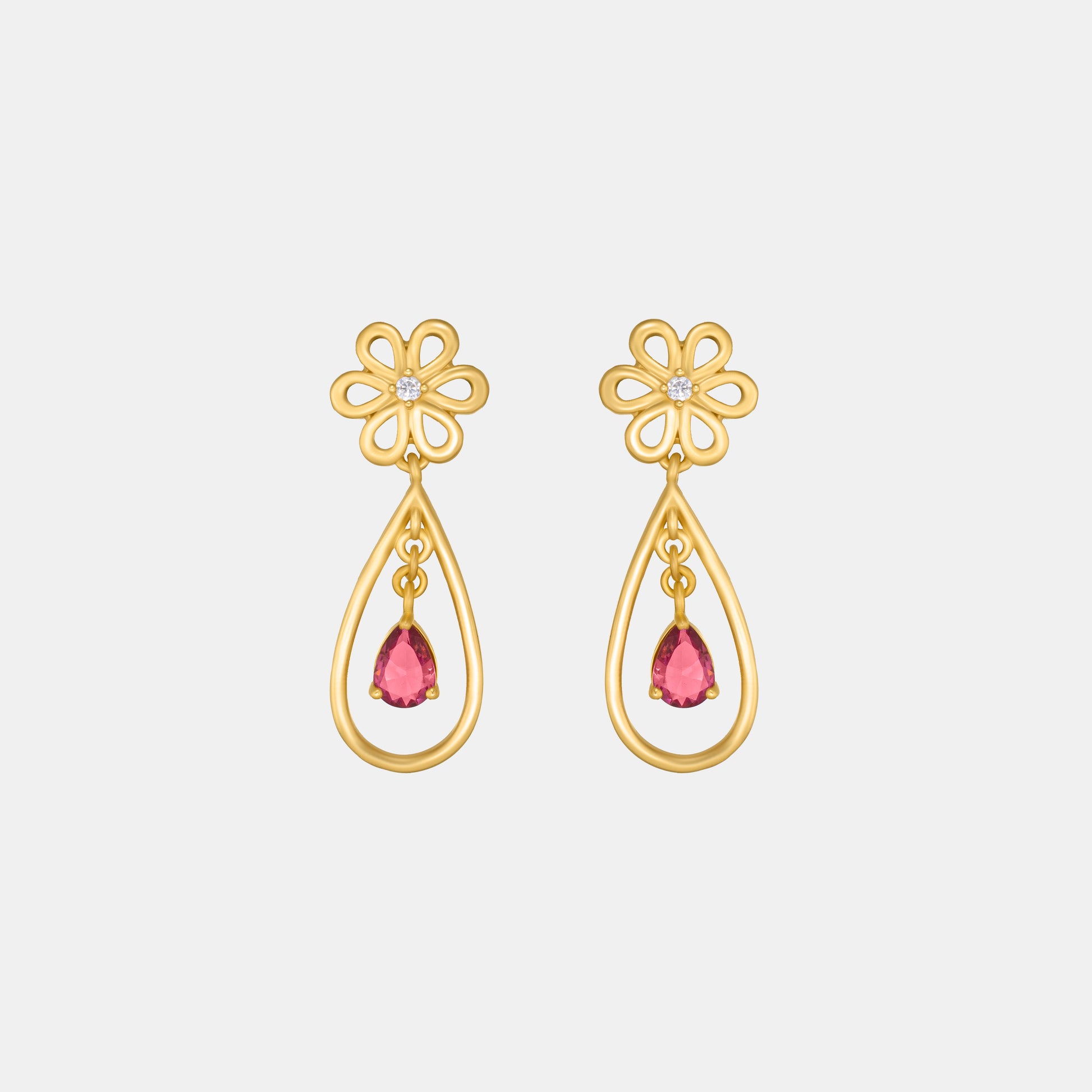 Earring_Red Sone_Golden_4