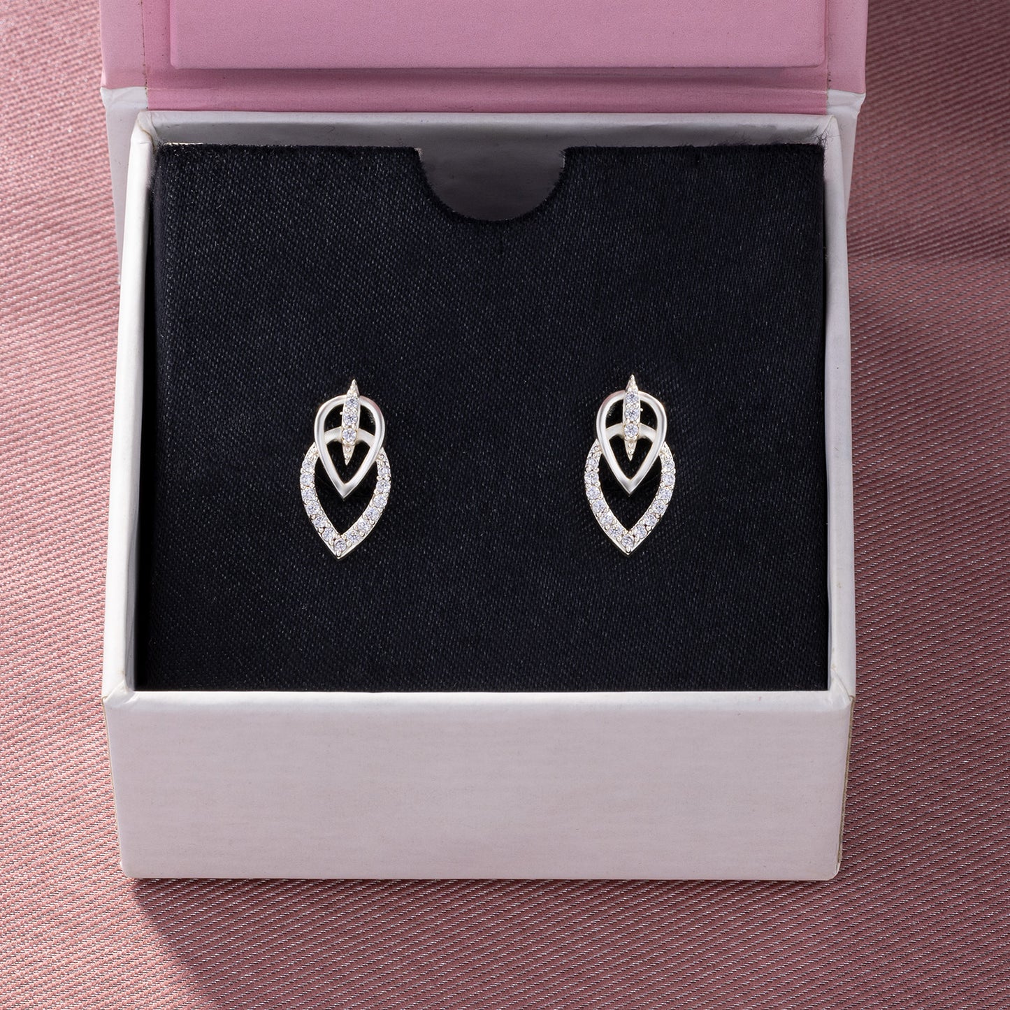 white royal leaf studs