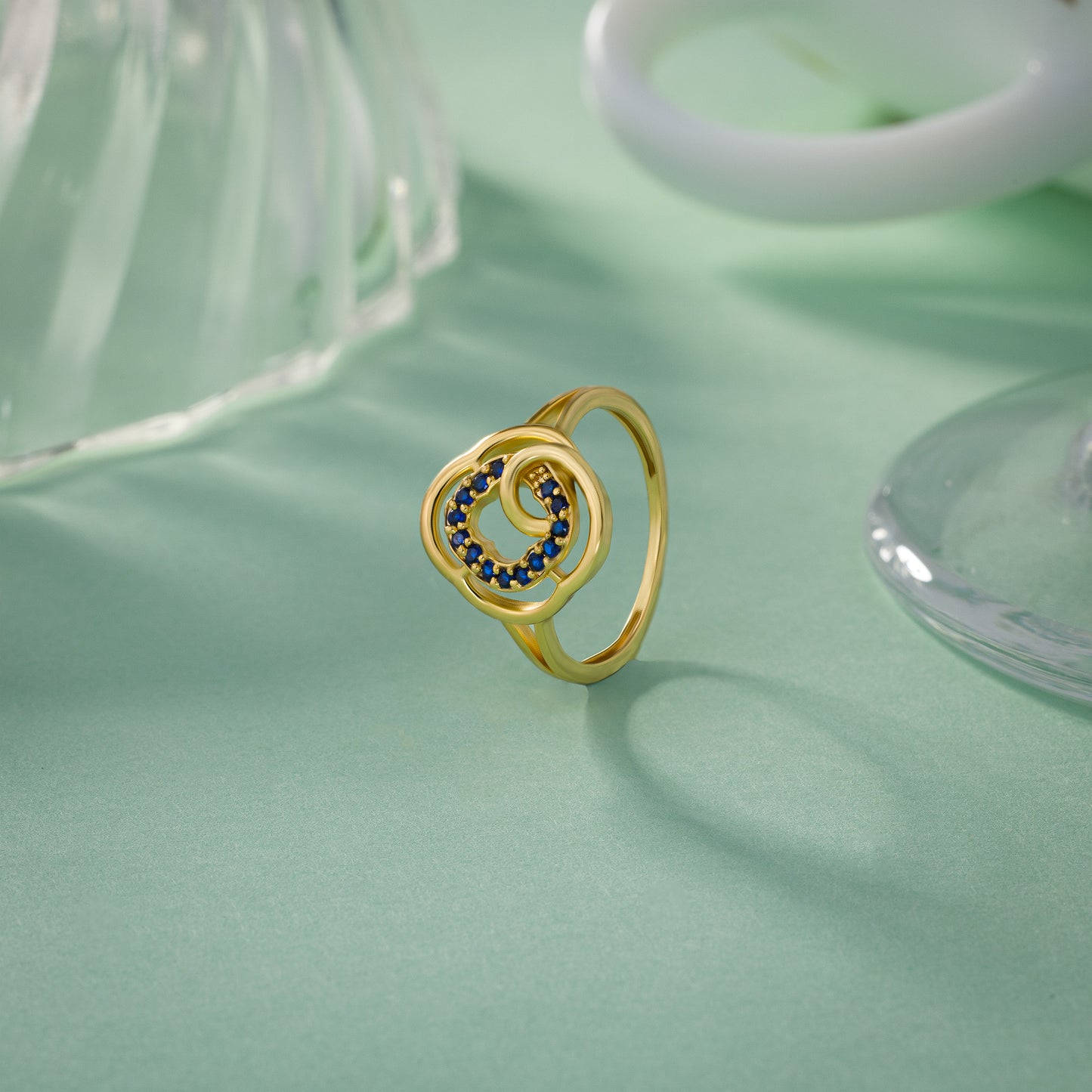 golden ring with stones