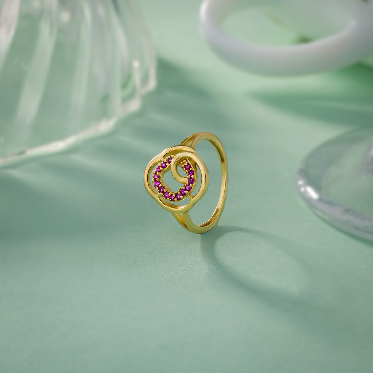 golden ring with stones