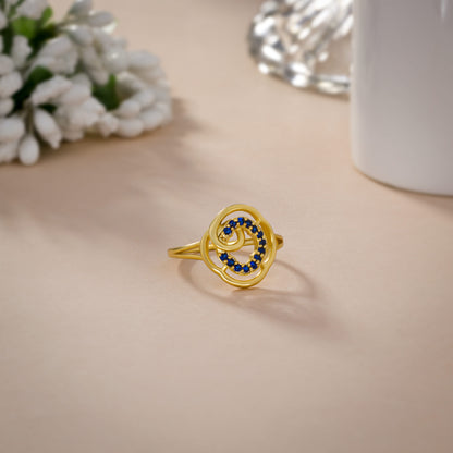 Blue Harmony Circle Ring