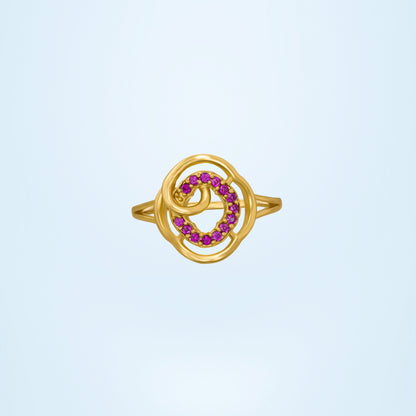 Red Harmony Circle Ring