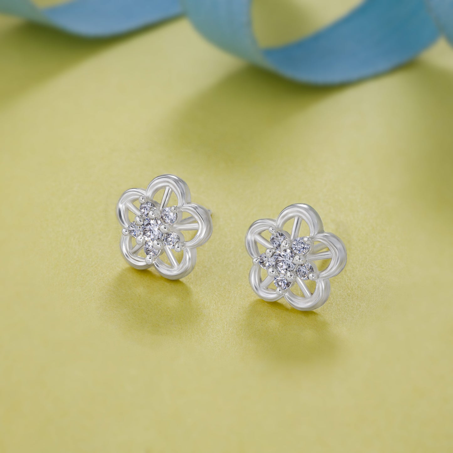 silver celestial bloom earring