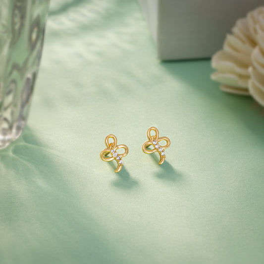 Golden Earrings with Diamonds