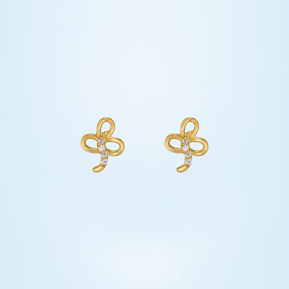 Golden Earrings with Diamonds