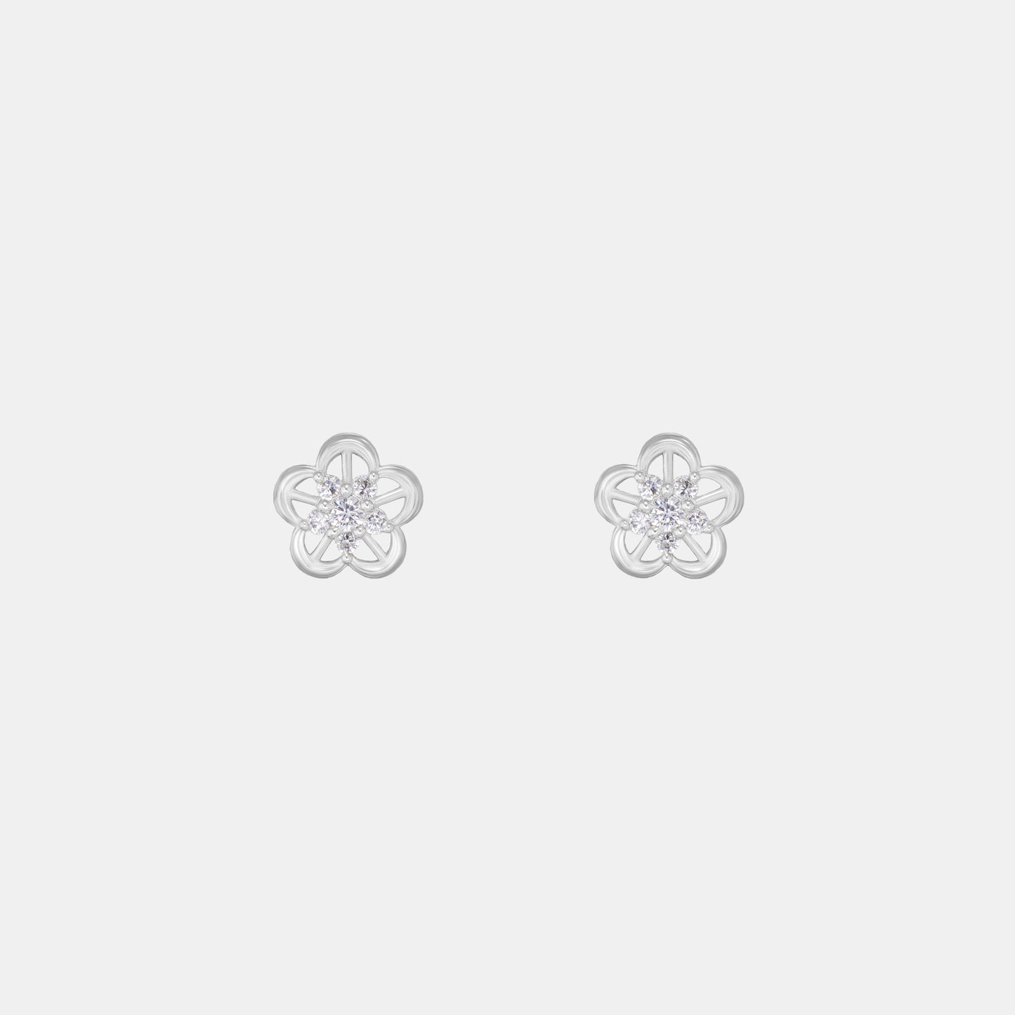 silver celestial bloom earring