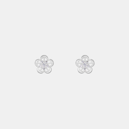 Silver Celestial Bloom Earring