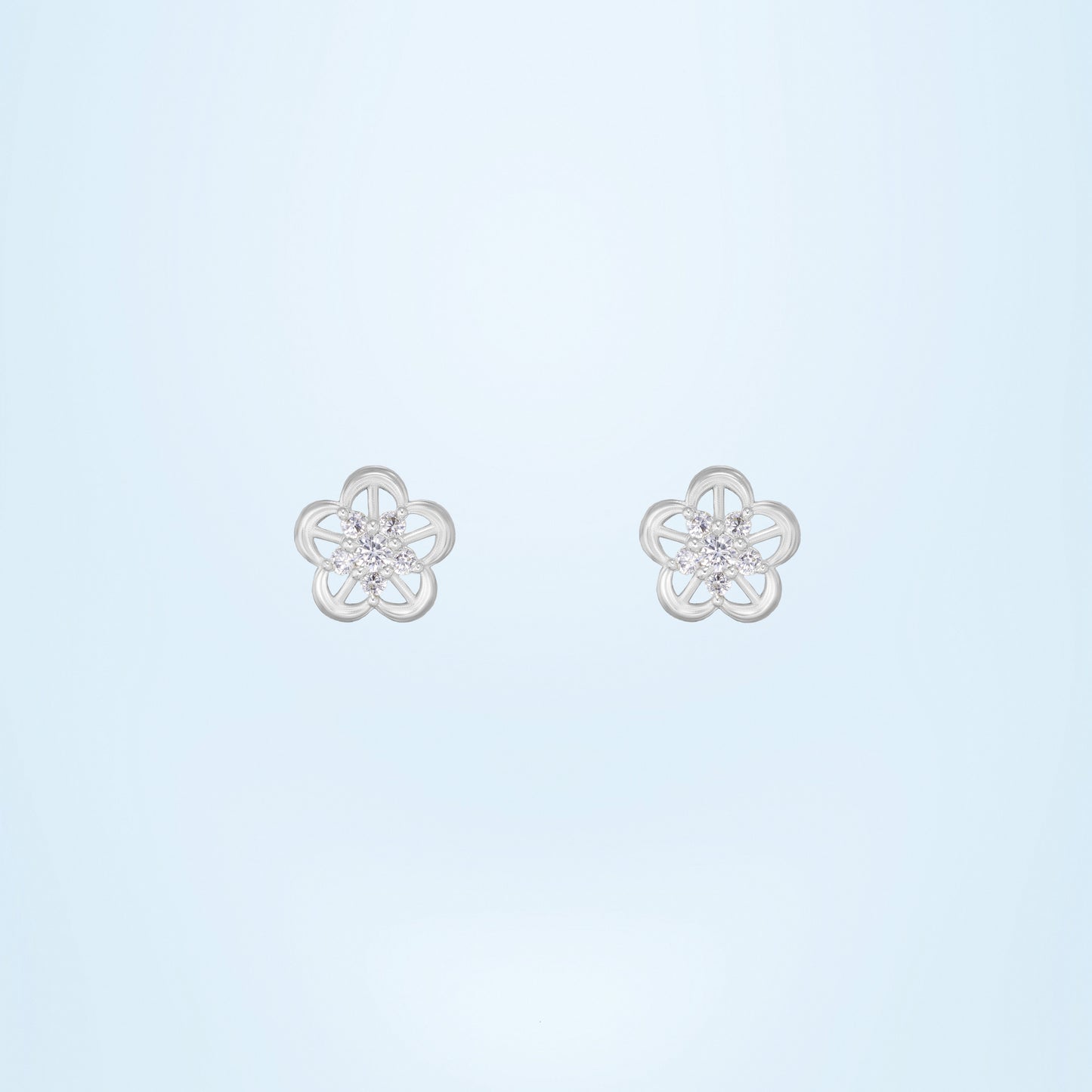 silver celestial bloom earring