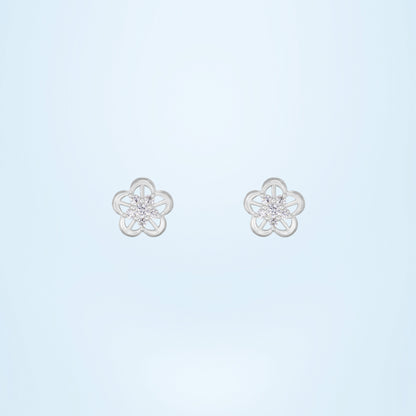 Silver Celestial Bloom Earring