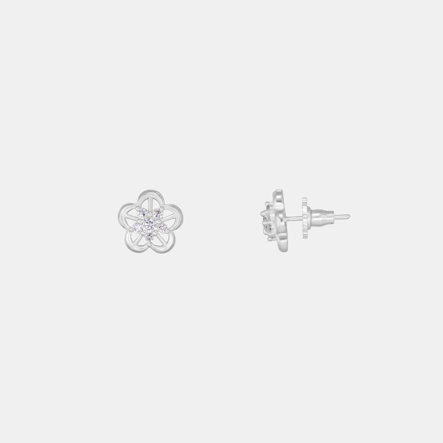 silver celestial bloom earring