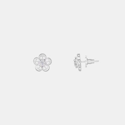 Silver Celestial Bloom Earring