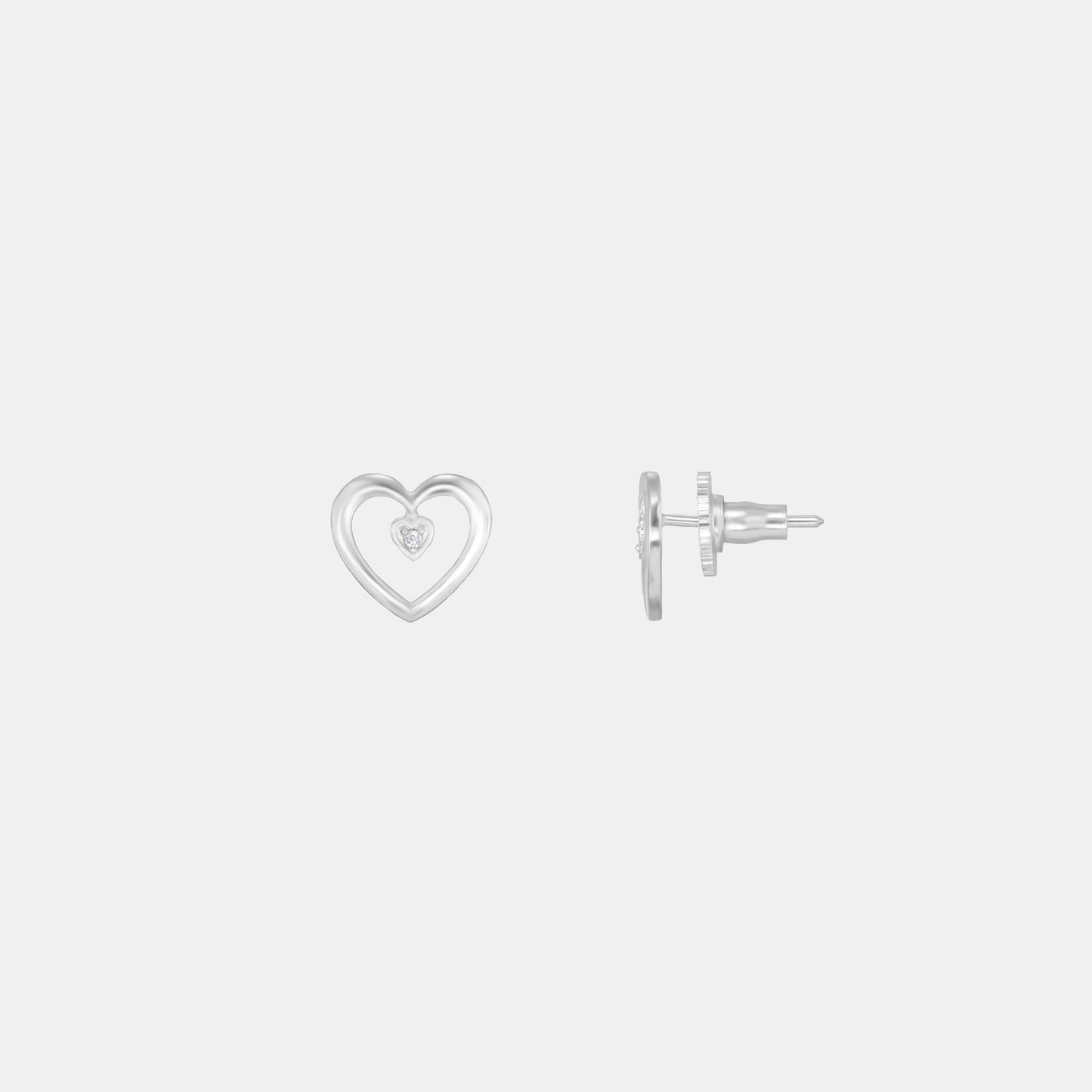 silver heartfelt studs