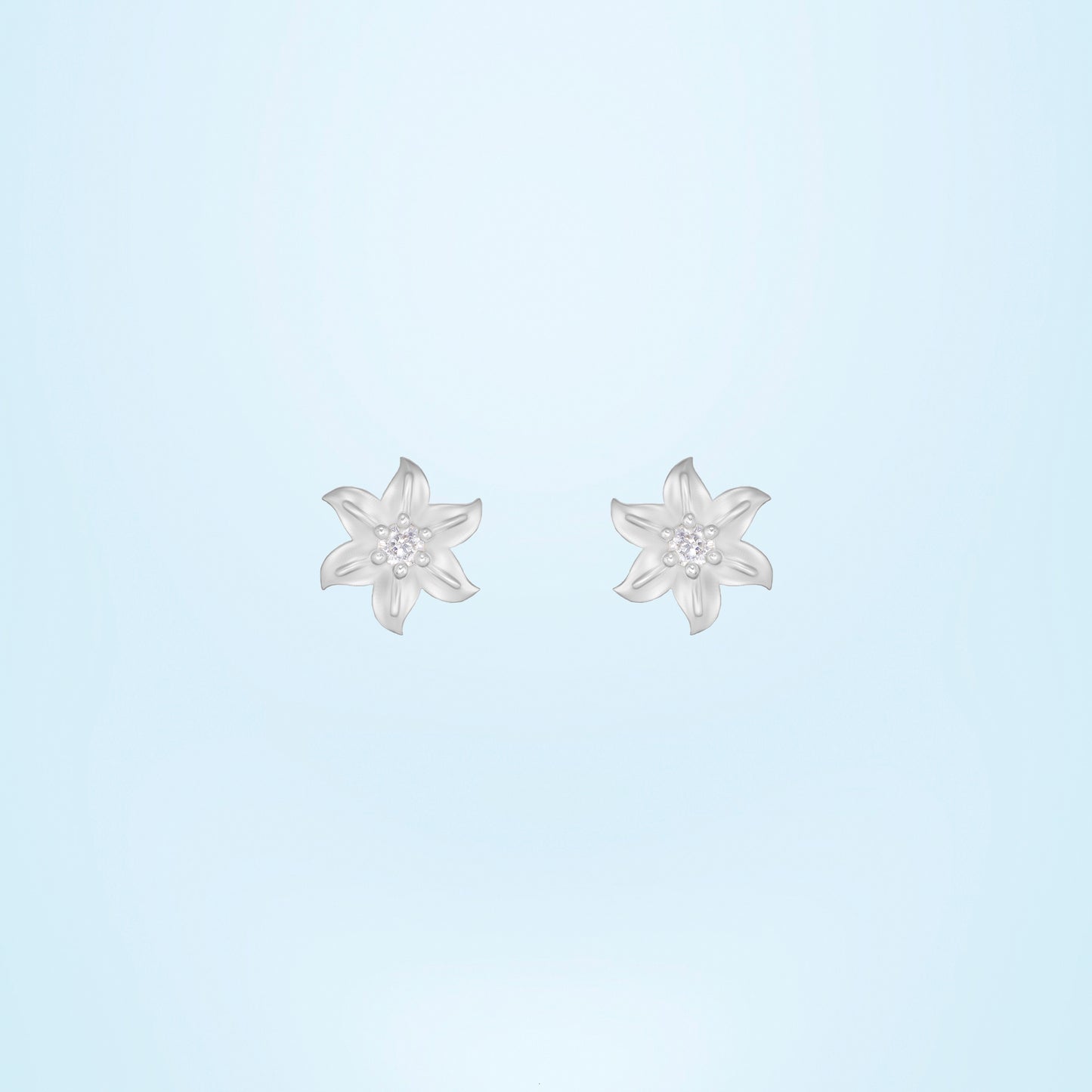 silver blooming star stud