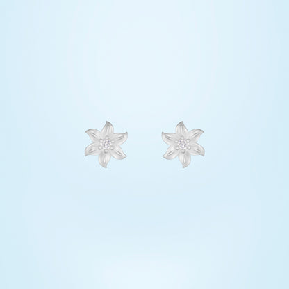 Silver Blooming Star Stud