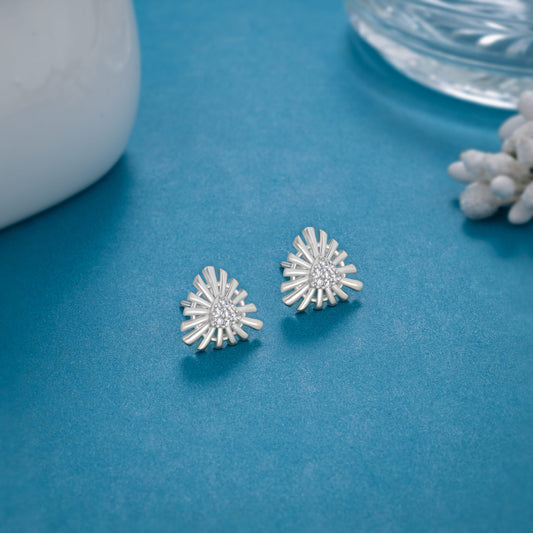 Silver Sunburst Stud