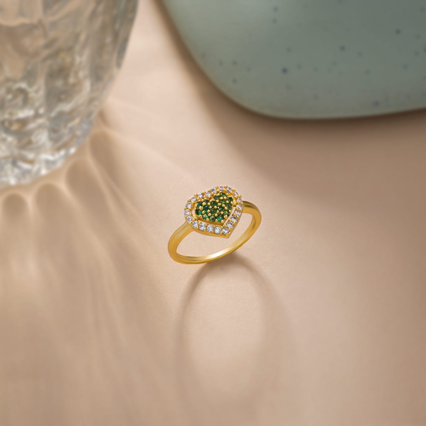 green heart elegance ring